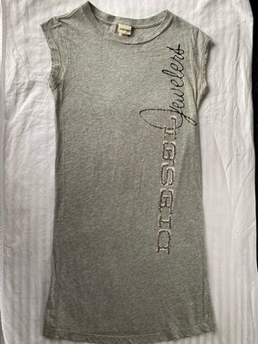 DIESEL heathered grey with shiny sequins - long tee/dress